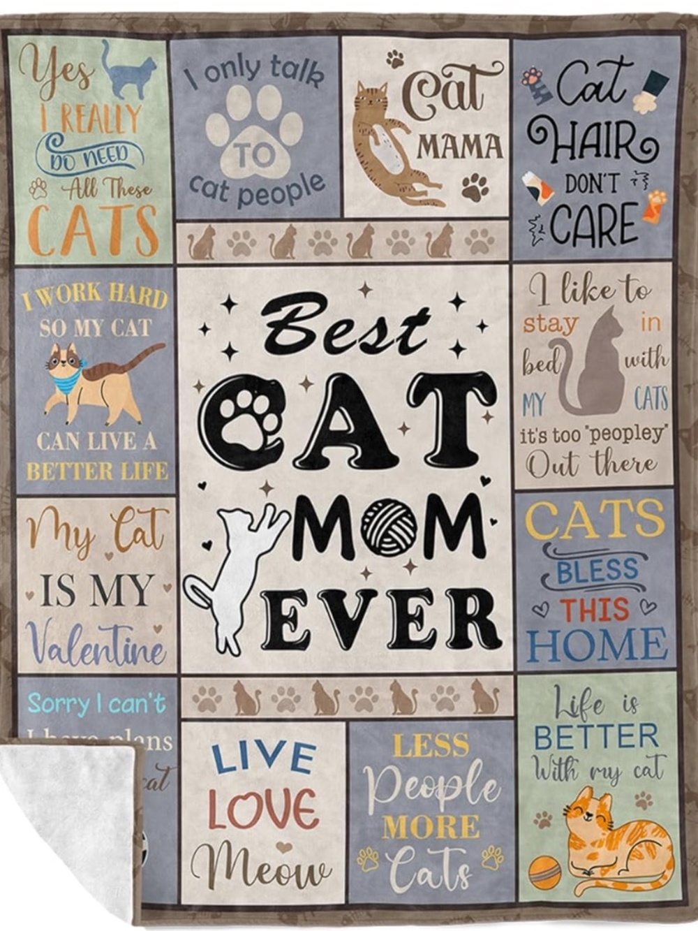 NWT XALAZY Cat Mom Gifts for Women Blanket 50"X60"